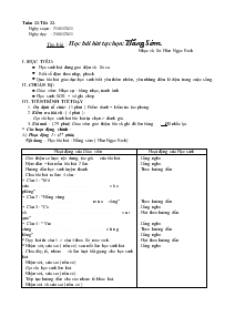 Giáo án Âm nhạc lớp 1 (2 buổi/ ngày) tuần 22 - Học bài hát tự chọn Nắng Sớm