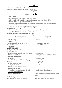 Giáo án dạy lớp 1 tuần thứ 3