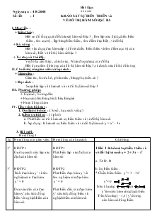 Giáo án Giải tích 12 cơ bản - Chương I: Bài tập khảo sát sự biến thiên và vẽ đồ thị hàm số bậc ba