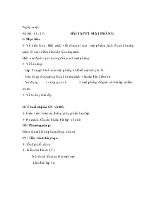 Giáo án Hình học 12 - Chương III: Bài tập phương trình mặt phẳng