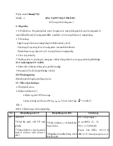Giáo án Hình học 12 nâng cao - Chương III - 2: Bài tập phương trình mặt phẳng