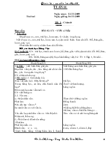Giáo án lớp 1 tuần 11 - Trường Tiểu học Trần Thị Tâm