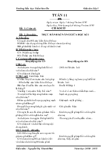 Giáo án lớp 1 tuần 11 - Trường Tiểu học Trần Văn Ơn