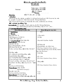 Giáo án lớp 1 tuần 19 - Trường Tiểu học Trần Thị Tâm