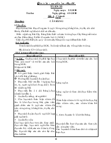 Giáo án lớp 1 tuần 33 - Trường Tiểu học Trần Thị Tâm