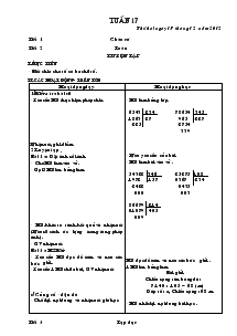 Giáo án lớp 4A2 Tuần Thứ 17