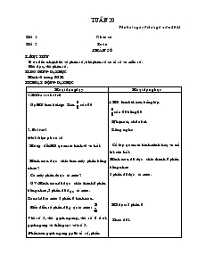 Giáo án lớp 4A2 Tuần Thứ 20