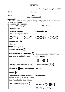 Giáo án lớp 4A2 Tuần Thứ 21