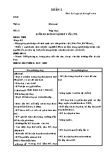 Giáo án lớp 4A2 Tuần Thứ 2