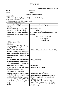 Giáo án lớp 4A2 Tuần Thứ 31