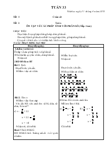 Giáo án lớp 4A2 Tuần Thứ 33