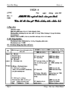 Giáo án Luyện từ và câu Lớp 2 Tuần 14 Trường Tiểu học Nhân Chính