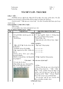 Giáo án môn học Thể dục lớp 1 cả năm