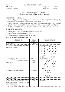 Giáo án thể dục lớp 3 Bài 21