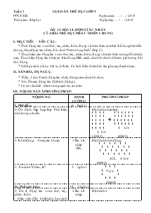 Giáo án thể dục lớp 3 Bài 24