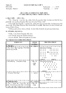 Giáo án thể dục lớp 3 Bài 25