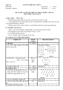 Giáo án thể dục lớp 3 Bài 26