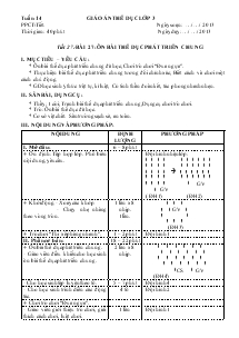 Giáo án thể dục lớp 3 Bài 27