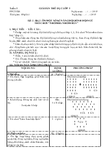 Giáo án thể dục lớp 3 Bài 2