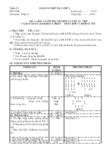 Giáo án thể dục lớp 3 Bài 33