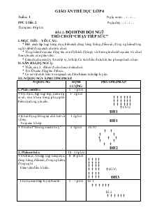 Giáo án thể dục Lớp 4 Bài 2
