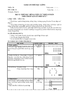 Giáo án thể dục Lớp 4 Bài 31