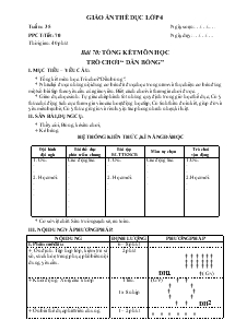 Giáo án thể dục Lớp 4 Bài 70