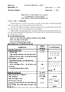 Giáo án thể dục Lớp 5 Bài 22
