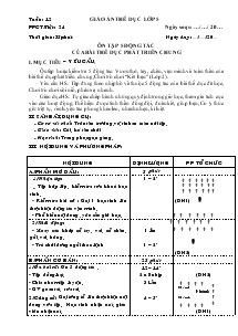 Giáo án thể dục Lớp 5 Bài 24