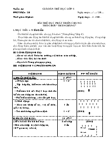 Giáo án thể dục Lớp 5 Bài 28
