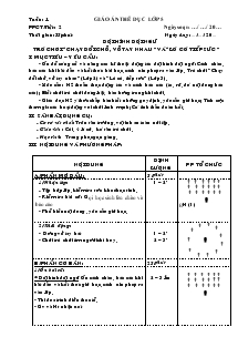 Giáo án thể dục Lớp 5 Bài 2