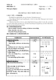 Giáo án thể dục Lớp 5 Bài 32