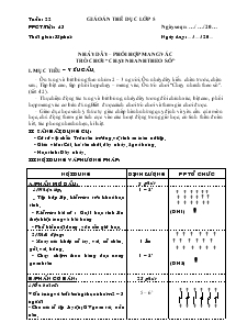 Giáo án thể dục Lớp 5 Bài 43