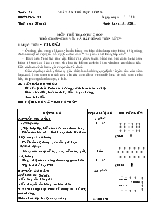 Giáo án thể dục Lớp 5 Bài 51