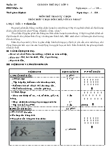 Giáo án thể dục Lớp 5 Bài 54