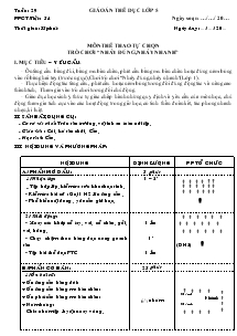 Giáo án thể dục Lớp 5 Bài 57