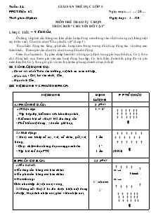 Giáo án thể dục Lớp 5 Bài 62