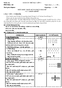 Giáo án thể dục Lớp 5 Bài 68