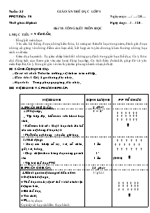 Giáo án thể dục Lớp 5 Bài 70