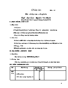 Giáo án Thể dục Tiết: 45 Bài : nhảy cao – chạy bền