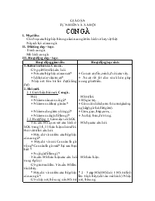 Giáo án Tự nhiên và xã hội: Con gà