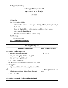 Giáo án Tự nhiên- Xã hội 1 bài : Con Cá