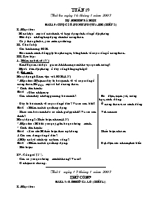 Giáo án Tự nhiên xã hội, đạo đức và thủ công lớp 1 tuần 19
