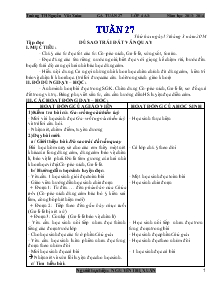 Giáo án Tuần 27- Lớp 4A3- Năm học 2013- 2014 Trường TH Nguyễn Viết Xuân