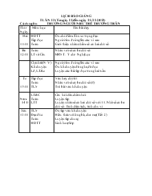 Lịch báo giảng tuần 13(từ ngày 11 đến ngày 15/11/2013) Cách ngôn: thương người như thể thương thân