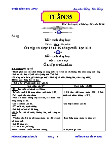 Thiết kế bài dạy lớp 4C Tuần 35 Trường TH Nguyễn Bá Ngọc