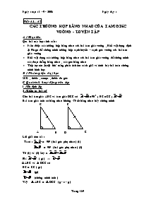Bài giảng Các trường hợp bằng nhau của tam giác vuông - Luyện tập