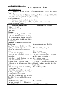 Bài giảng Luyện từ và câu: ( tiết 1 ) cấu tạo của tiếng