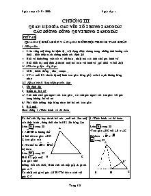 Bài giảng Quan hệ giữa các yếu tố trong tam giác các đường đồng quy trong tam giác
