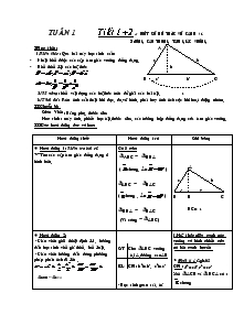 Bài giảng tiết 1 và 2: Một số hệ thức về cạnh và đường cao trong tam giác vuông